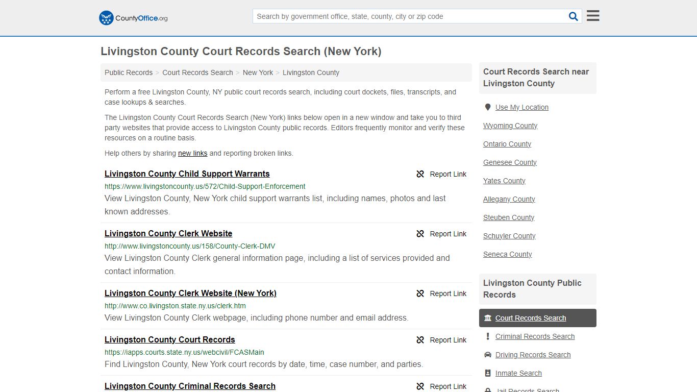Livingston County Court Records Search (New York) - County Office
