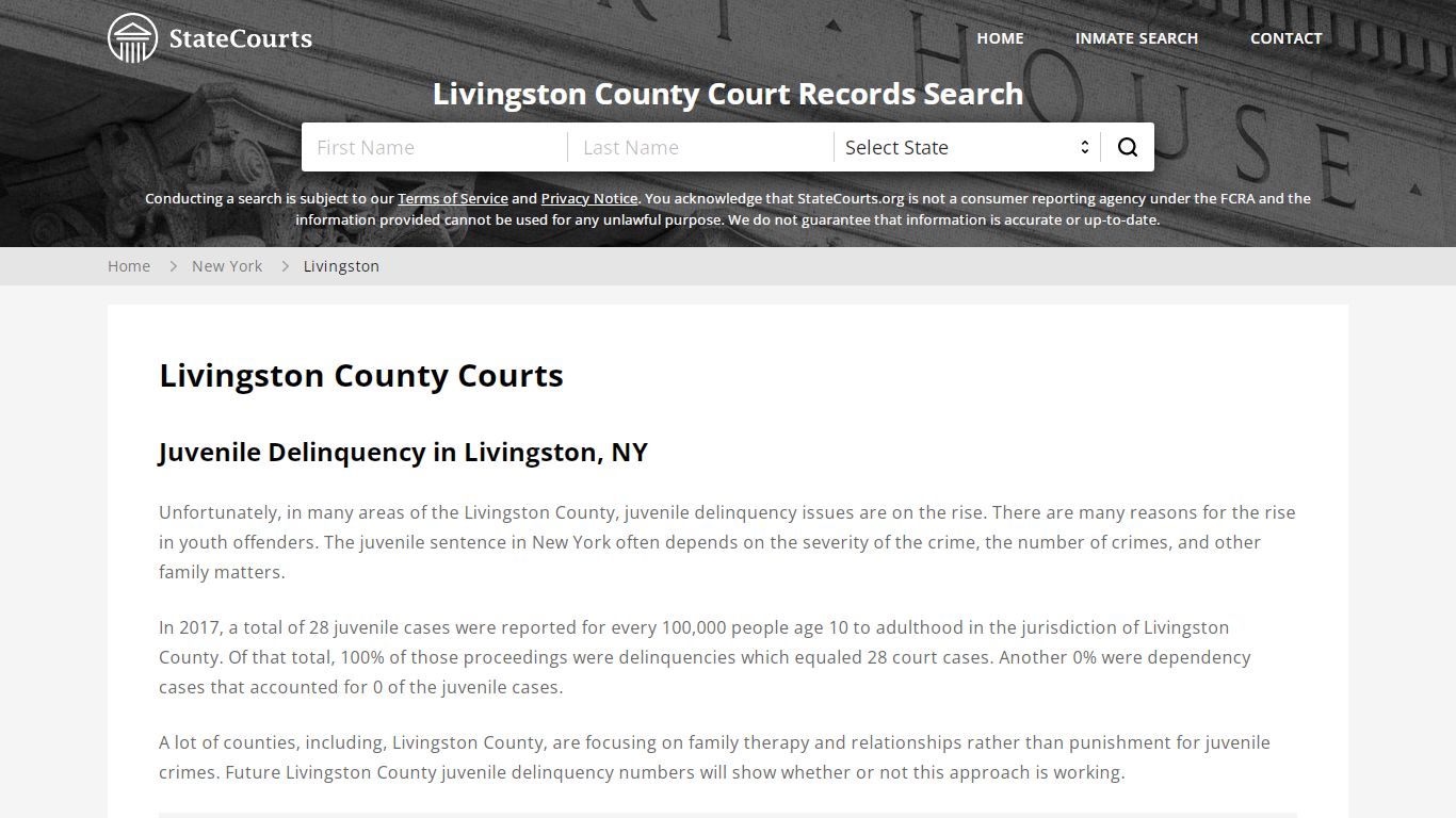 Livingston County, NY Courts - Records & Cases - StateCourts